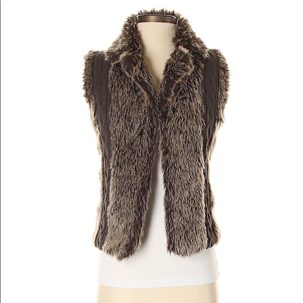 Brown fur vest